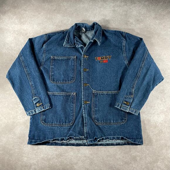 American Vintage Jackets & Blazers - 90’s Women’s Tommy Gear Dark Wash Denim Chore Jacket Large